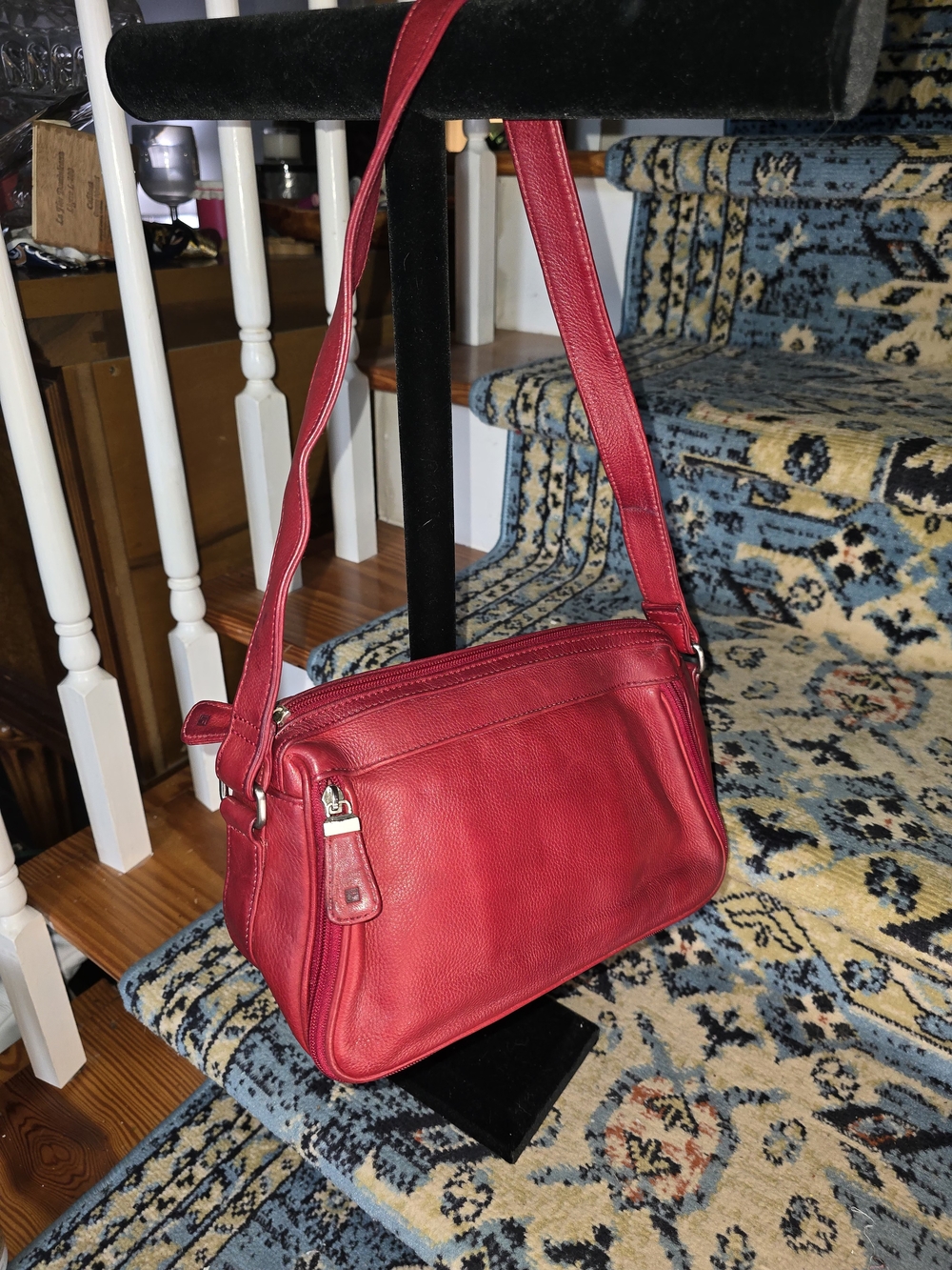 Fossil Red Leather Crossbody Shoulder Bag